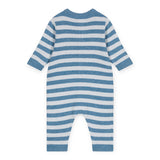 Petit Bateau l/s Knit Striped Romper ~ Blue