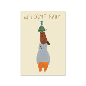 Roger La Borde Welcome Baby Animal Tower Petite Baby Card