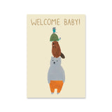 Roger La Borde Welcome Baby Animal Tower Petite Baby Card