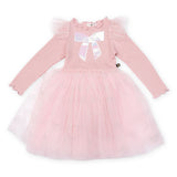 Petite Hailey Jewel Bow l/s Tutu Dress ~ Pink