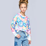 Hannah Banana Colorful Graffiti Sweatshirt 7-12 ~ Pink Multi