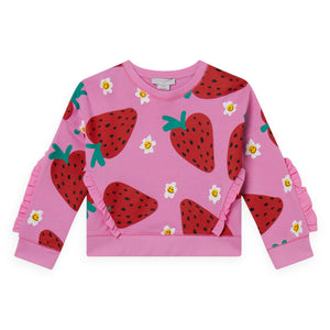 Stella McCartney Girls Strawberries & Flowers Ruffle Tracksuit ~ Pink