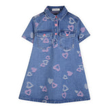 Billieblush Denim Heart Print Dress ~ Denim Blue