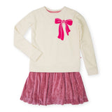 Appaman Girls Sweatshirt Dress ~ Cream/Pink