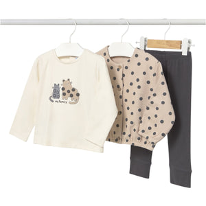 Mayoral Baby Girl Cardigan, l/s Tee & Leggings 3pc Set ~ Lead