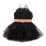 Petite Hailey Love Belted Tulle Dress ~ Black