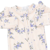 Angel Dear 2 Way Zipper Velour Frill Sleeve Footie ~ Hanna Floral