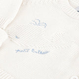 Petit Bateau Knit Whale Sweater & Pants Set ~ White
