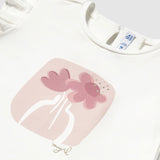 Mayoral Baby Girl s/s T-Shirt w/ Flowers ~ Natural/Pink