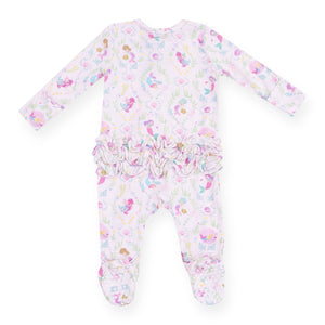 Angel Dear 2 Way Zipper Ruffle Back Footie ~ Mermaids