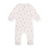 Petit Bateau Front Snap Floral Footie w/ Ruffle Collar ~ White Multi