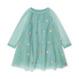 Stella McCartney Baby Girl Embroidered Hearts l/s Tulle Dress ~ Sage