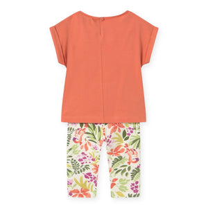 Mayoral Baby Girl s/s Tee & Printed Leggings Set ~ Carrot Floral