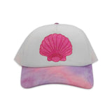 Bari Lynn Trucker Hat ~ Seashell/Pink & Purple Shimmer