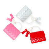 Tiny Treats Quilted Pearl Handle Bow Ribbon Handbag