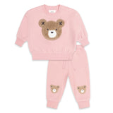 Huxbaby Furry Huxbear Sweatshirt & Sweatpants Set ~ Vintage Pink