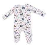 Angel Dear 2 Way Zipper Footie ~ Southern Woodland Animals Green