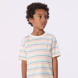 Petit Bateau Boys Striped s/s T-shirt & Shorts Set ~ White Multi/Yellow