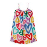 Stella McCartney Girls Spray Hearts Tencel Strappy Dress ~ White