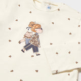 Mayoral Baby Girl Cat Friend Printed l/s T-Shirt ~ Natural