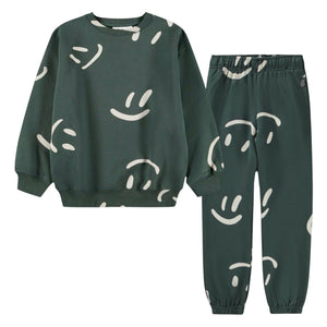 Molo Monti Sweatshirt & Adan Sweatpants Set ~ Big Smiles Taxus