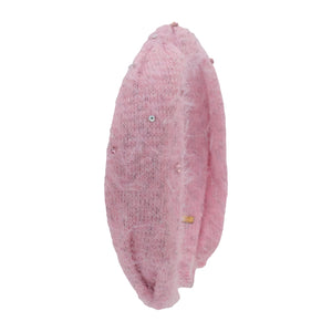 Bari Lynn Crystallized Sweater Knot Headband ~ Pink
