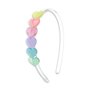 Lilies & Roses Pearlized Pastel Hearts Headband