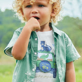 Mayoral Baby Boy s/s T-Shirt ~ Safari Friends Jeep/Cream