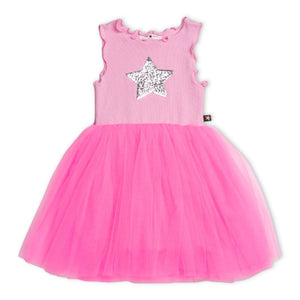 Petite Hailey Star Sleeveless Tutu Dress ~ Hot Pink