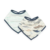 Loulou Lollipop Muslin Bandana Bib Set ~ Sharks