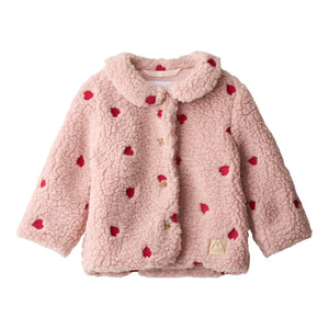 Molo Baby Ursula Sherpa Jacket ~ Red Hearts Soft