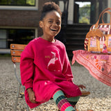 Oilily Girls Drole Poodle Sweatshirt Dress ~ Fuchsia
