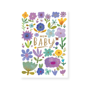 Roger La Borde New Baby Flowers Baby Card
