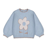 Mayoral Baby Girl Flower Fuzzy Knit Sweater & Ribbed Velour Pants Set ~ Hummingbird/Light Khaki