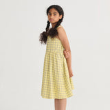 Bobo Choses Girls Spicy Window Pane Woven Dress ~ Yellow