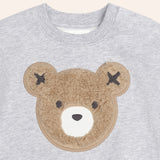 Huxbaby Furry Huxbear Sweatshirt & Sweatpants Set ~ Grey Marle