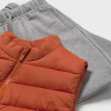 Mayoral Baby Boy Sweatshirt, Pants & Puffer Vest Set ~ Orange