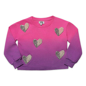 MIA New York Pearl Hearts Sweatshirt ~ Purple