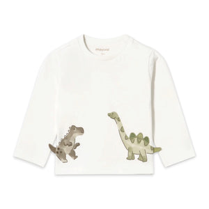 Mayoral Baby Boy Dino Play l/s T-Shirt ~ Cream