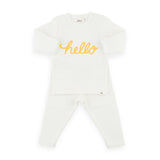 Oh Baby! "Hello" Yarn 2pc Set ~ Cream/Golden