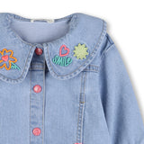 Billieblush Baby Collared Denim Jacket w/ Embroidery ~ Bleach