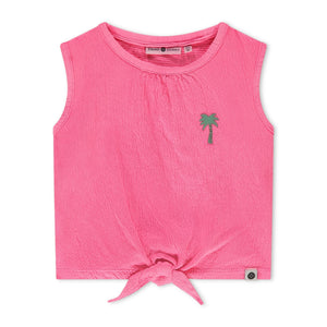 Babyface Girls Sleeveless Knotted Top 7-12 ~ Neon Pink