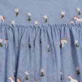 Stella McCartney Girls s/s Tulle Dress w/ Horses Embroidery ~ Blue