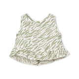 Play Up Baby Zebra Print Sleeveless Woven Top & Pants Set ~ Sage