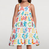 Stella McCartney Girls Sleeveless Stella Rocks Dress ~ White Multi