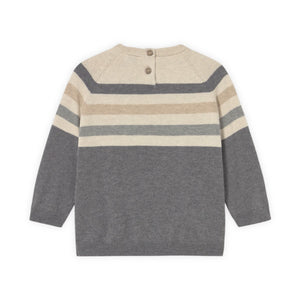 Mayoral Baby Boy Colorblock Stripe Knit Sweater ~ Graphite