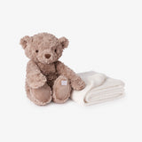 Elegant Baby Bedtime Huggie Blanket w/ Plush Toy ~ Bear