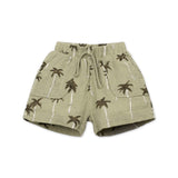 Play Up Baby Palm Tree Print Woven Shirt & Shorts Set ~ Light Olive