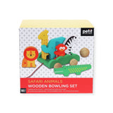 Petit Collage Safari Animals Wooden Bowling Set