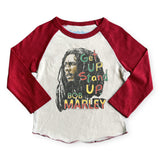 Rowdy Sprout Bob Marley Get Up Raglan l/s Tee ~ White/Red
